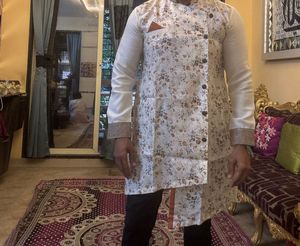 Men's Floral Print Kurta