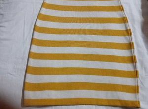 Yellow Striped Lace-Up Dress