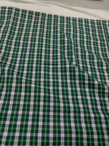 Green Plaid Shirt Fabric Unstitched