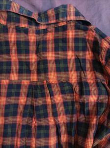 2000s Plaid Frayed Hem Shirt