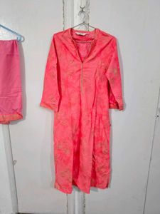 Biba Pink Kurta Set