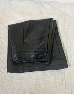 High Waisted Leather Mini Skirt