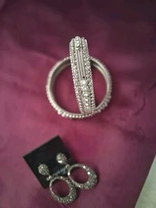 ✨️Combo deal ✨️ SILVER  Bangle &amp; Earring Set