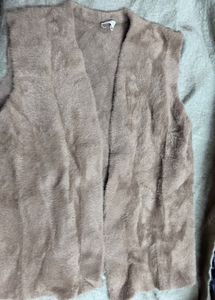 Fuzzy Sleeveless Cardigan