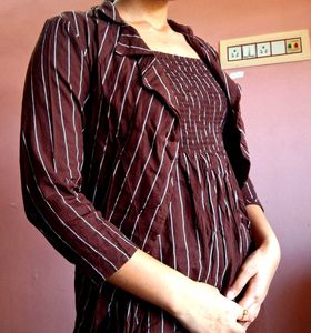 Striped Dress & Jacket Set