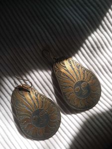 Vintage Sun Face Drop Earrings