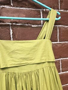 Olive Cotton Midi Dress