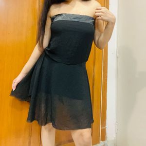 Black Strapless Mini Dress