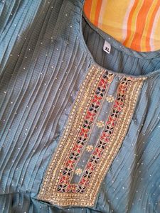 Elegant Pleated Ethnic Gown