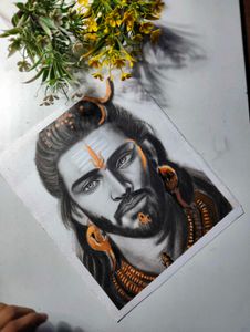 Lord Shiva Charcoal Art