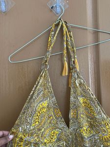 Paisley Halter Sundress with open back