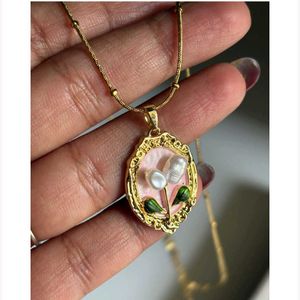 Pink Painting Necklace,Pink Bow Necklace