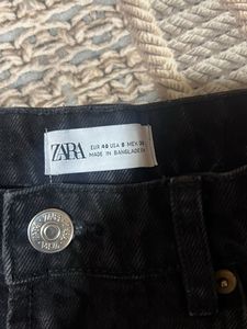Black Denim Rugged Shorts Frm Zara