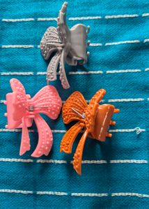 Bow Hair Clips - Set of 3