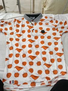 Funky Bird Print Polo Shirt 4 Pc Combo
