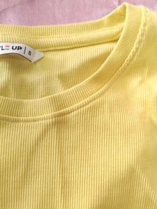 Yellow Ribbed Tank Top