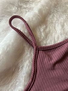 Mauve Ribbed Tank Top