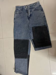 Color Block High Waisted Jeans