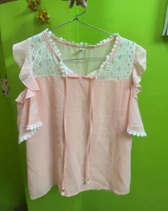 Peach Lace Top