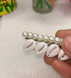Shell &amp; Pearl Hair Clip