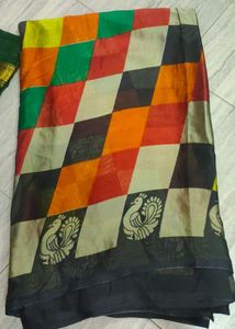 Multi Colour Checks Saree