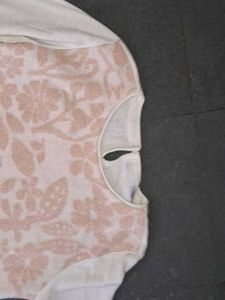White Sweater Fabric Long Till Knee Tshirt