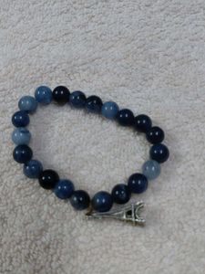 Bracelet Eiffel Tower blue beaded