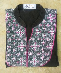 Black Pure Cotton Kurti