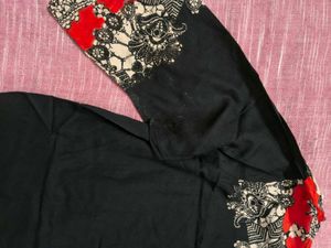 Boho Black Shrug with Fringes