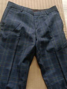 Blue Plaid Dress Pants