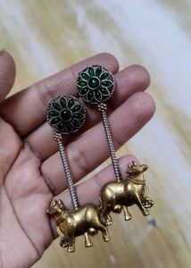 Cow Motif Dangle Earrings