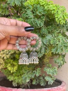 Silver Jhumka Earrings