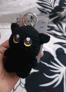 Crochet Cat Plush Toy Keychain