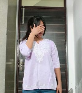 Lilac Embroidered Tunic
