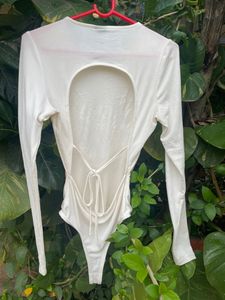 White Backless Bodysuit