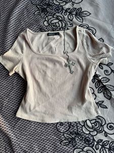 Ribbed Square Neck Crop Top