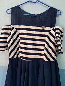 Striped Cold Shoulder Dress