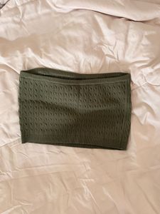 Olive Green Knit Tube Top