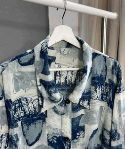 Abstract printed sheer shirt