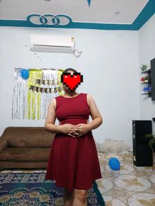 Burgundy Skater Party Dress