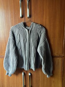 💐 Warm Hand Knit Urbanic Lavender Grey Sweater Hoodie 💐