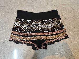 Embellished Black Ibiza Shorts