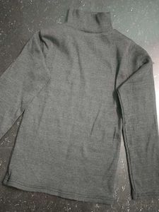 Gray Turtleneck Long Sleeve Top
