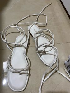 Strappy Tie-Up Flat Sandals