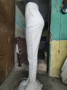 White Embroidered Trousers