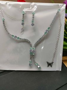 Elegant Silver & Mint Jewelry Set