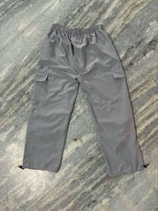 Grey Baggy Fit Cargo Pants