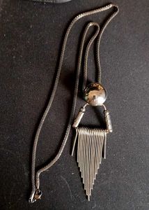 Black Tone Fringe Necklace