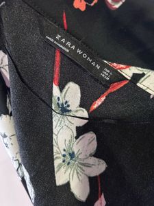 Zara Floral satin long kurta top