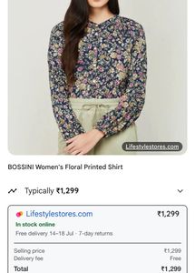 bossini Floral Print Shirt